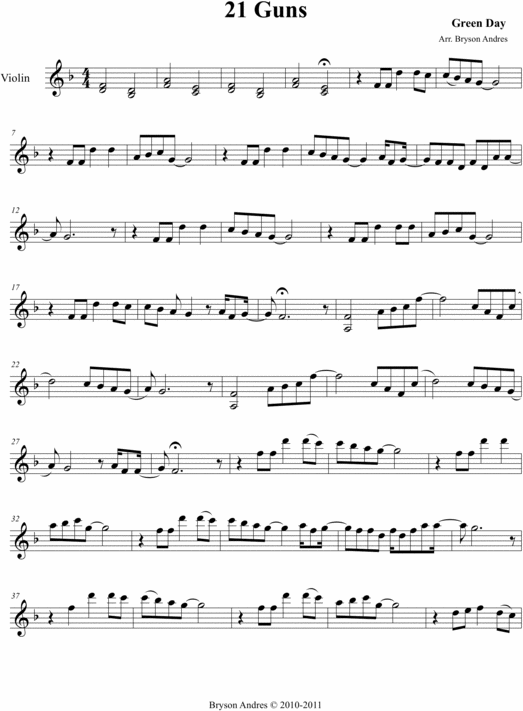 Product picture 21 Guns- Green Day VIOLIN