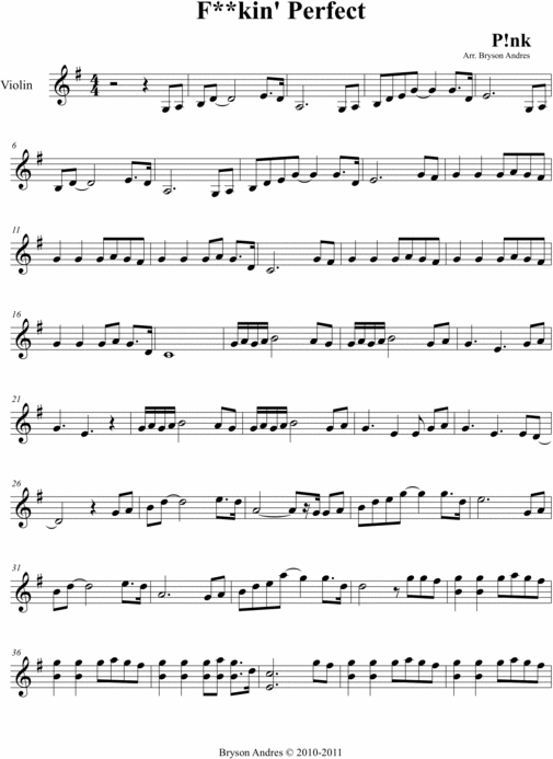 Product picture F**kin Perfect- P!nk VIOLIN