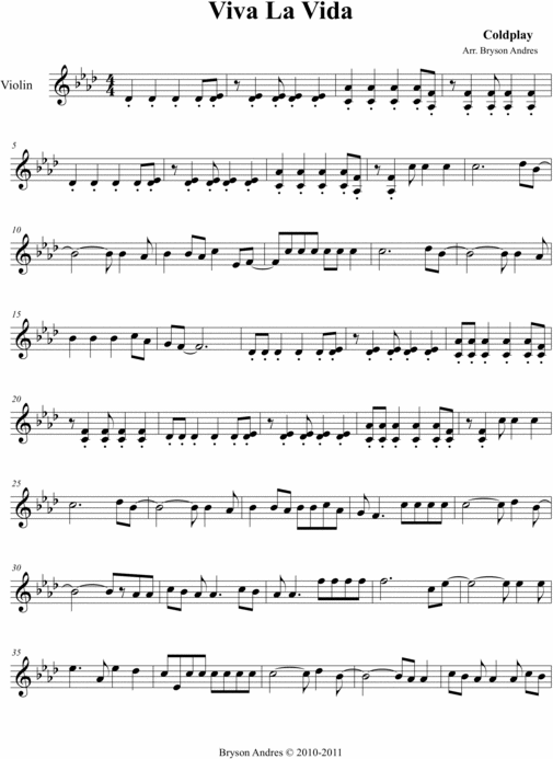 Product picture Viva La Vida- Coldplay VIOLIN